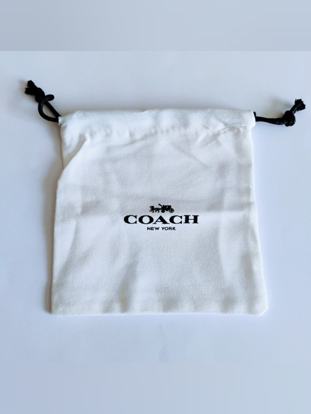 NEW Coach Small Dustbag - White w/ Black Drawstrings